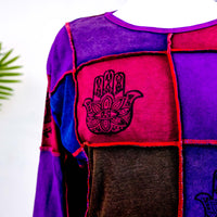 Patchwork Celestial Print Cotton Pull Over