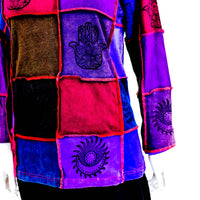 Patchwork Celestial Print Cotton Pull Over