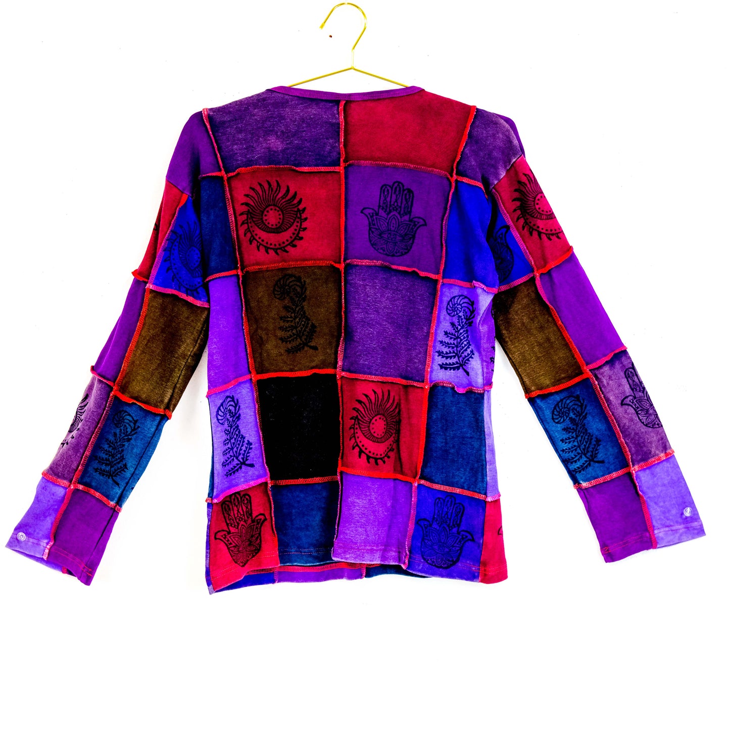 Cotton Patchwork Celestial Print Unisex Sweater