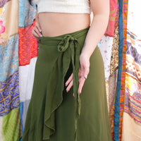 Boho Festival Wrap Maxi Skirt