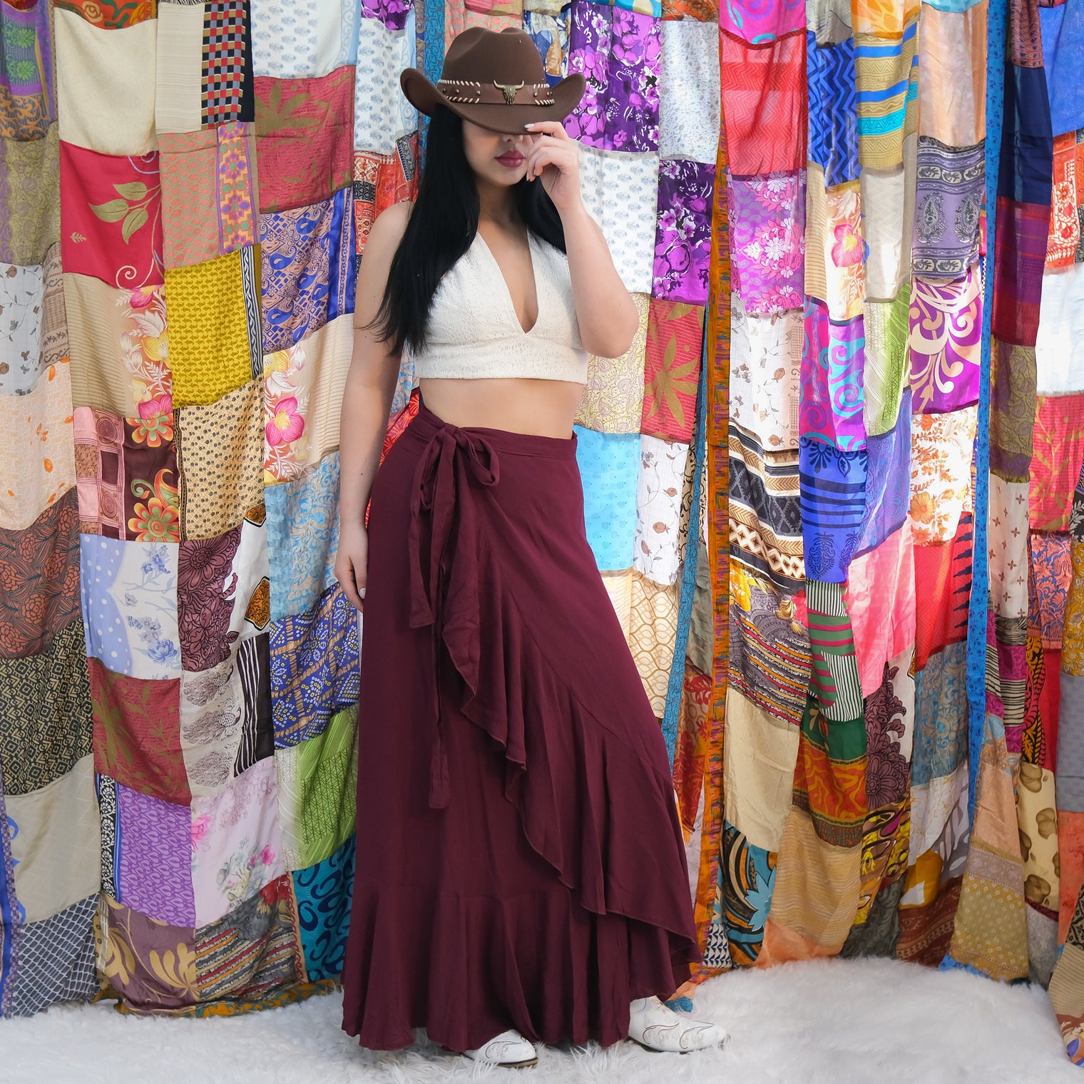 Boho Festival Wrap Maxi Skirt