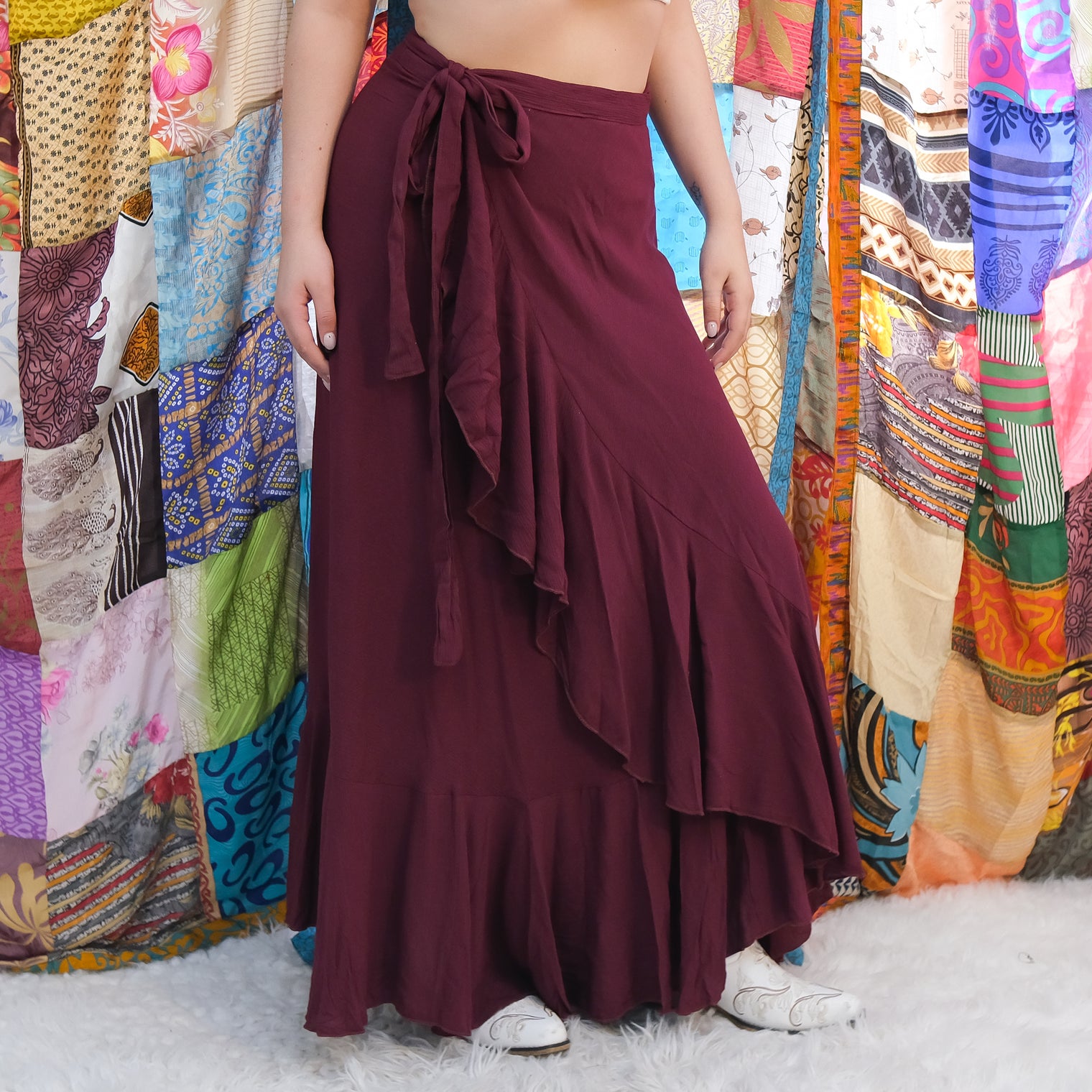Boho Festival Wrap Maxi Skirt