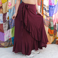 Boho Festival Wrap Maxi Skirt