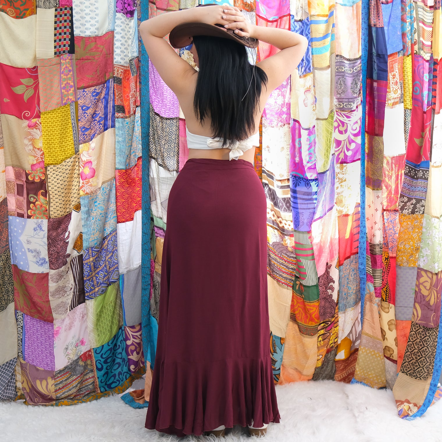 Boho Festival Wrap Maxi Skirt