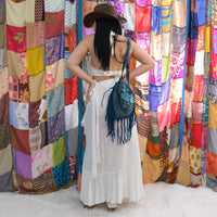 Boho Stonewashed Crossbody  Fringe Bag