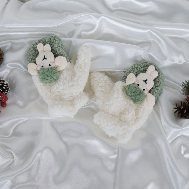 Fleece Sheep Design Stretchy Mitten