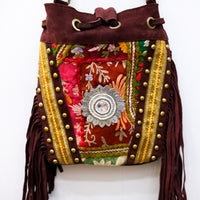 Bohemian Rose Fringe Crossbody Bag