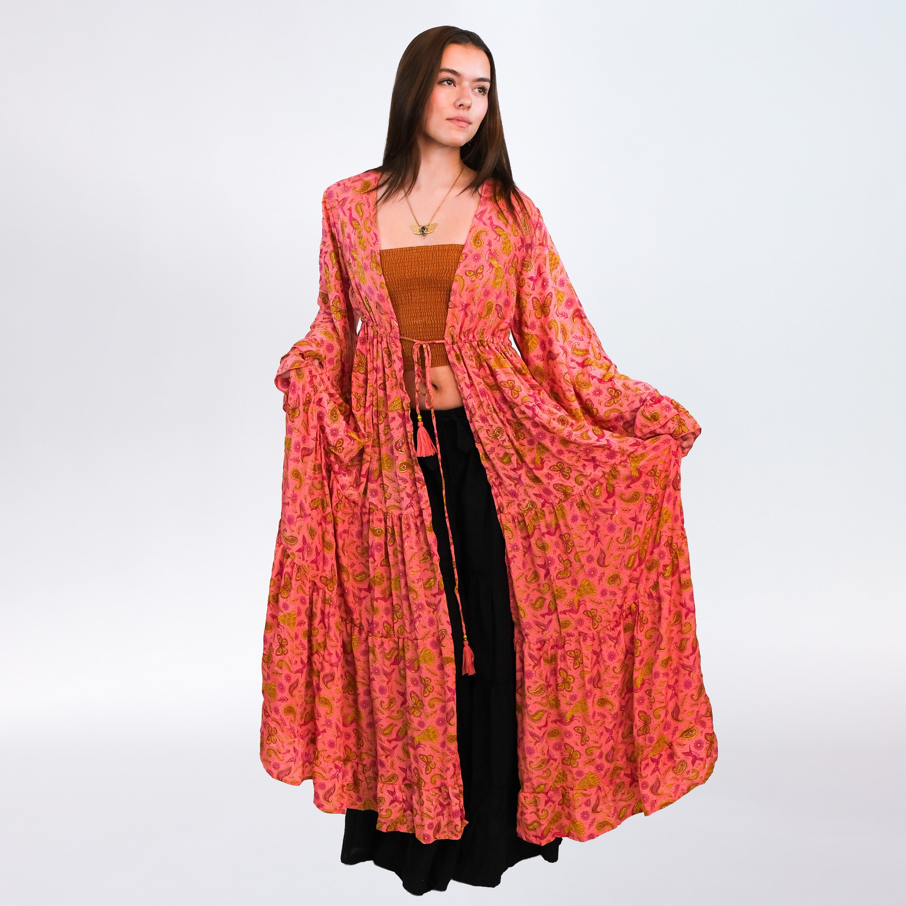 Boho Festival Duster Kimono-Earthy Boho Layering| Karma Nepal