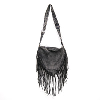 Boho Stonewashed Crossbody  Fringe Bag