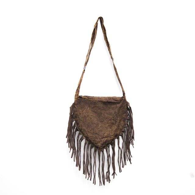 Boho Stonewashed Crossbody  Fringe Bag