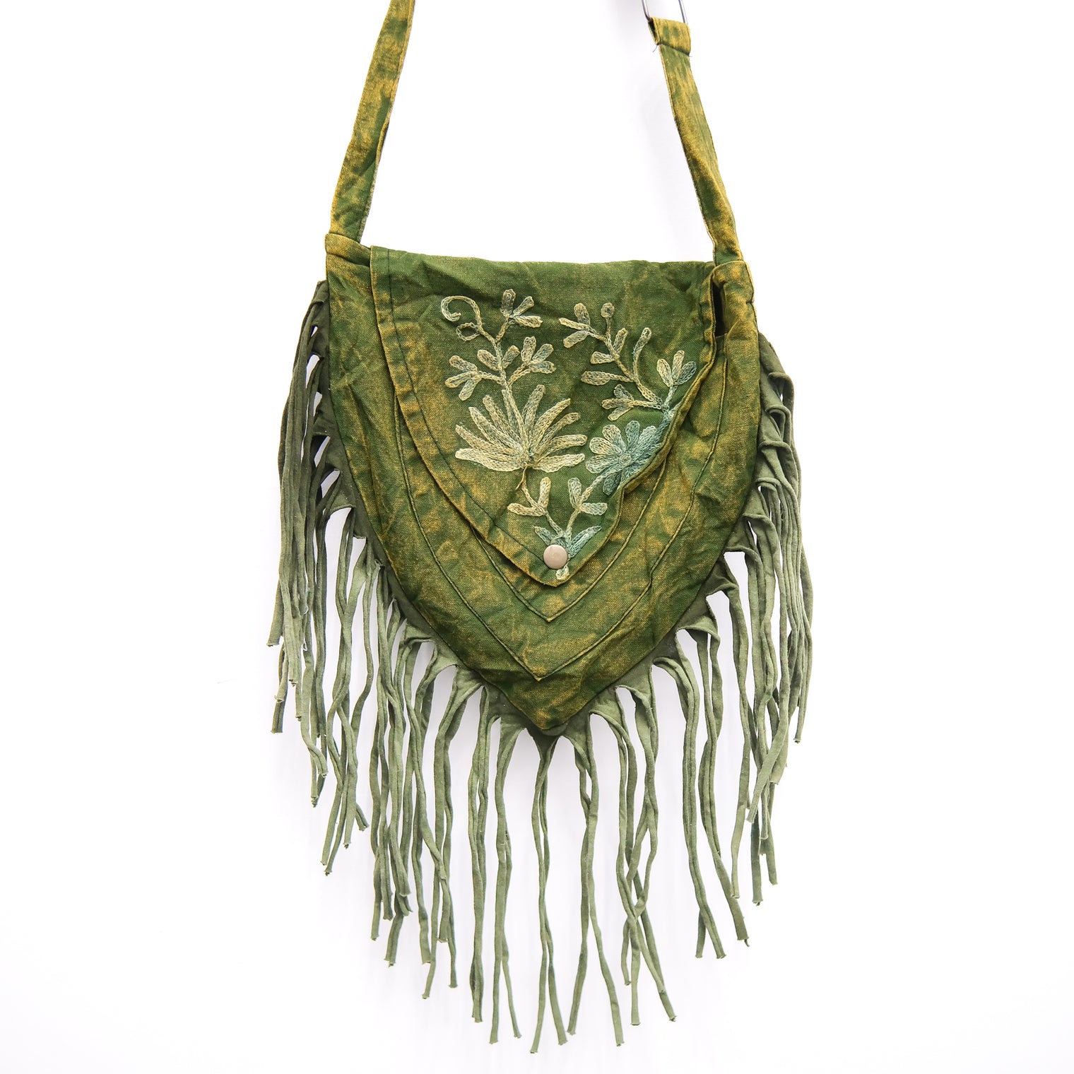 Boho Stonewashed Crossbody  Fringe Bag