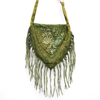 Boho Stonewashed Crossbody  Fringe Bag