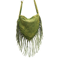 Boho Stonewashed Crossbody  Fringe Bag