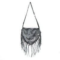 Celestial  Stonewashed Crossbody  Fringe Bag