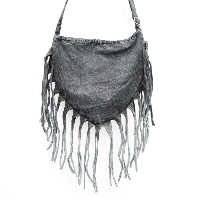 Celestial  Stonewashed Crossbody  Fringe Bag