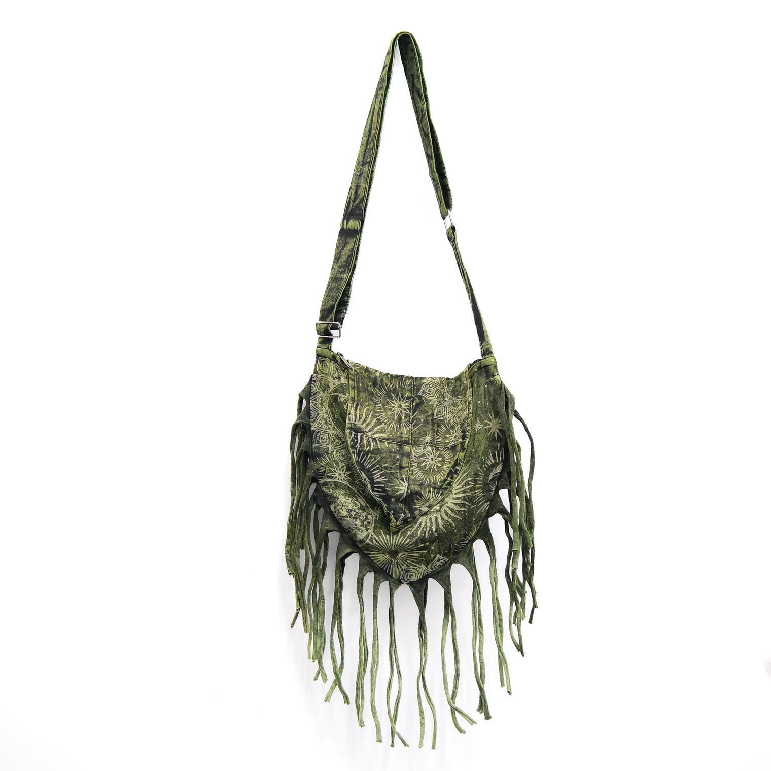 Celestial  Stonewashed Crossbody  Fringe Bag