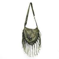 Celestial  Stonewashed Crossbody  Fringe Bag
