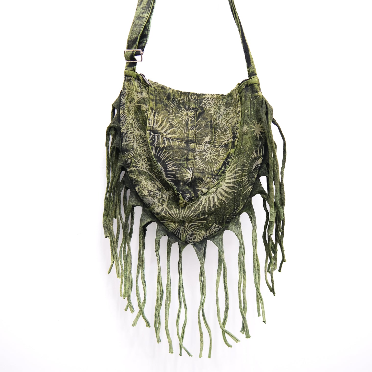 Celestial  Stonewashed Crossbody  Fringe Bag