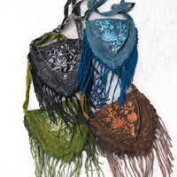 Boho Stonewashed Crossbody  Fringe Bag