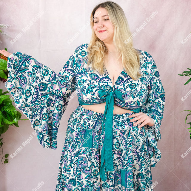 Fae Haven Skirt with Ruffle Sleeve Top