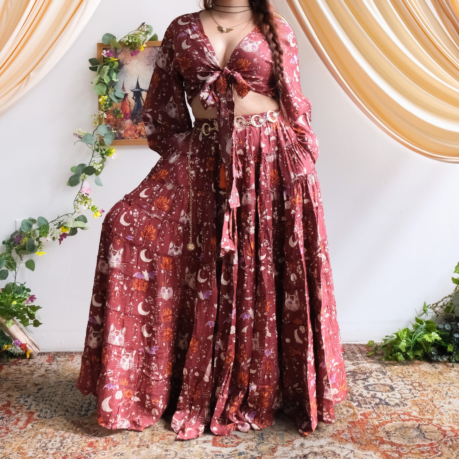 Luna Mystic Witchy Skirt and Bell Sleeve Top