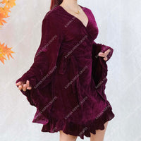 Velvet Mini Wrap Dress