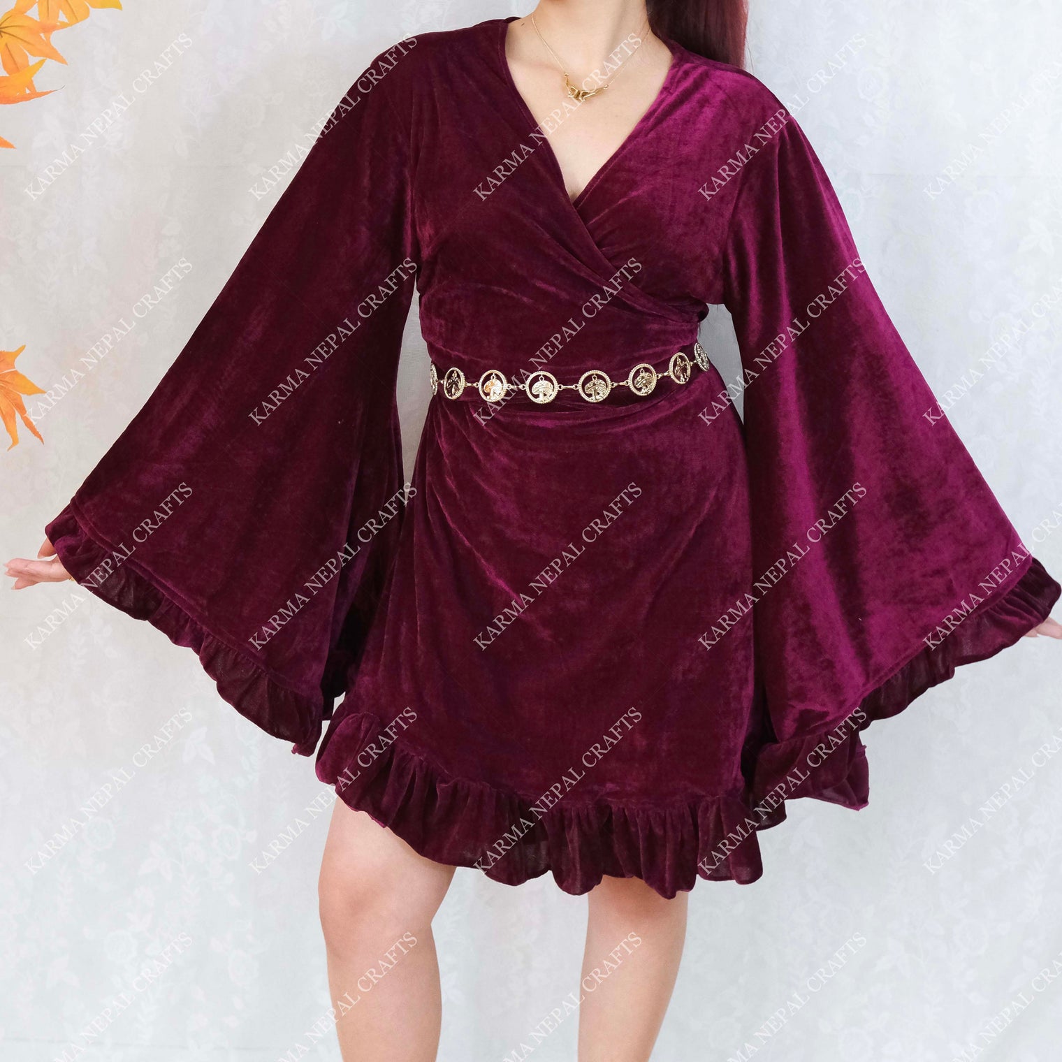 Velvet Mini Wrap Dress