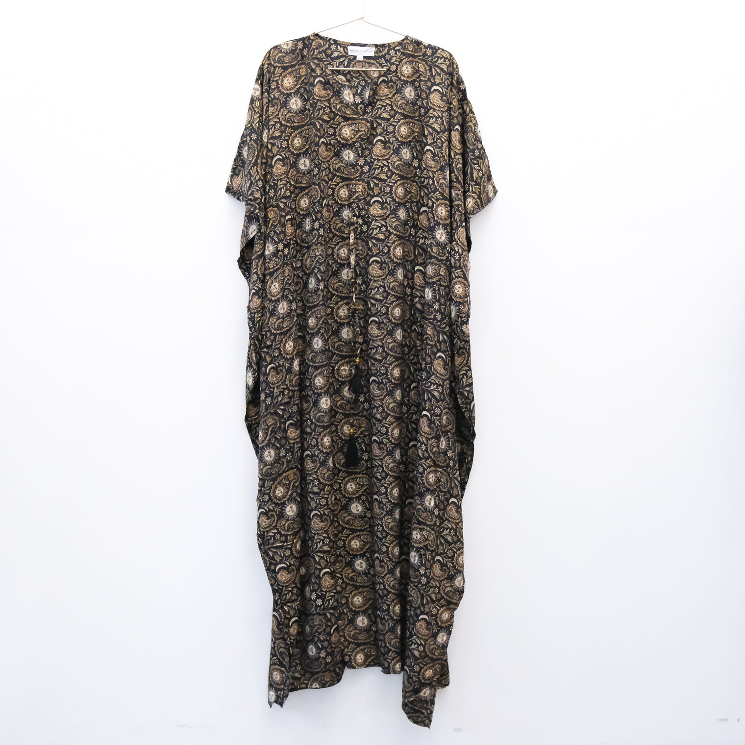 Flowy Celestial Paisley Boho Kaftan Dress