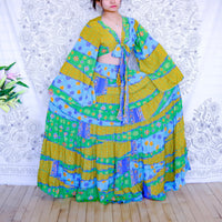 Ethereal Flowy Tiered Skirt with Flare Sleeve Top