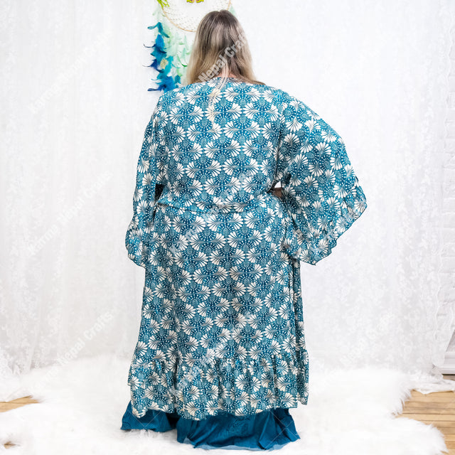 Sienna Moon Long Kimono with Ruffle Sleeve