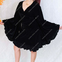 Velvet Mini Wrap Dress