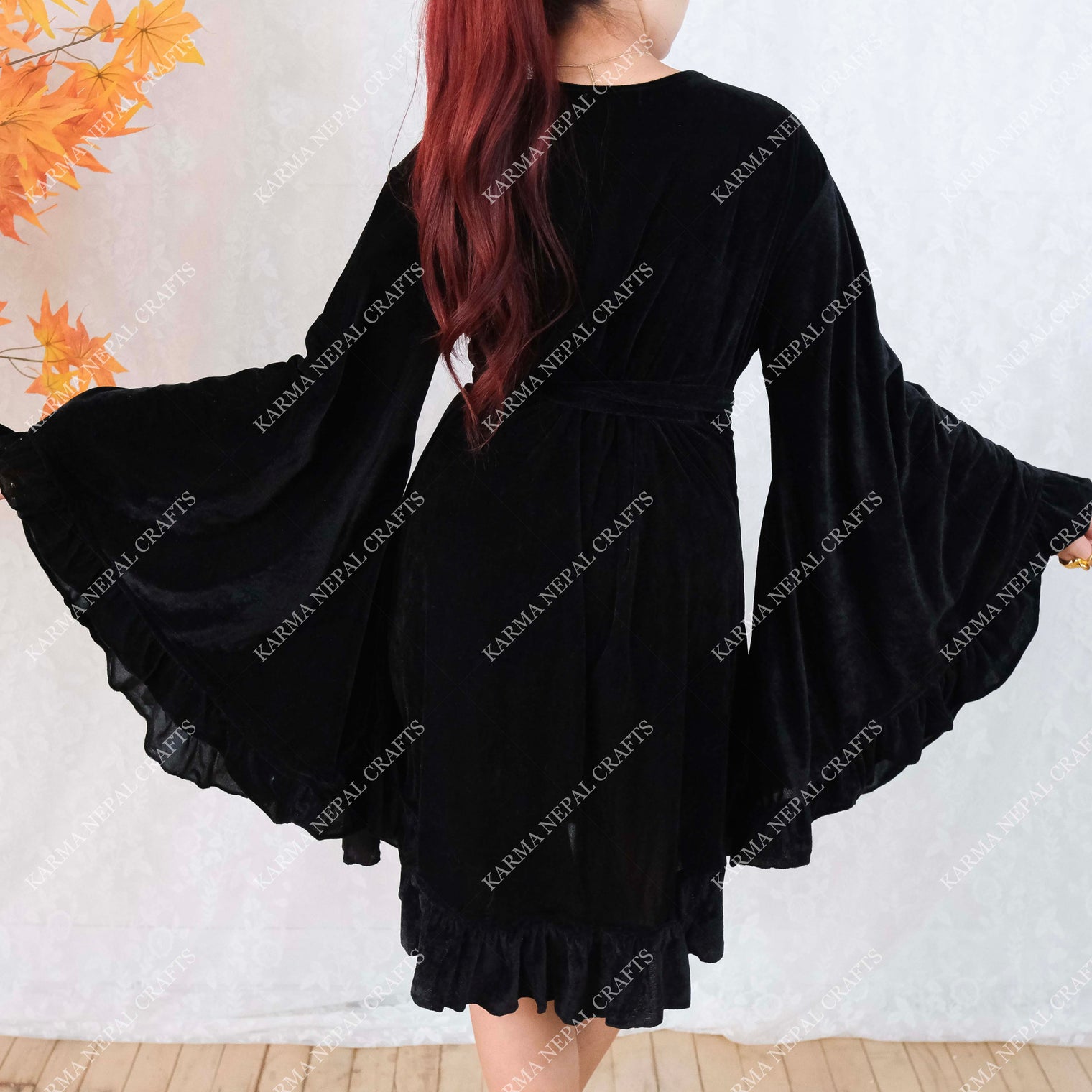 Velvet Mini Wrap Dress