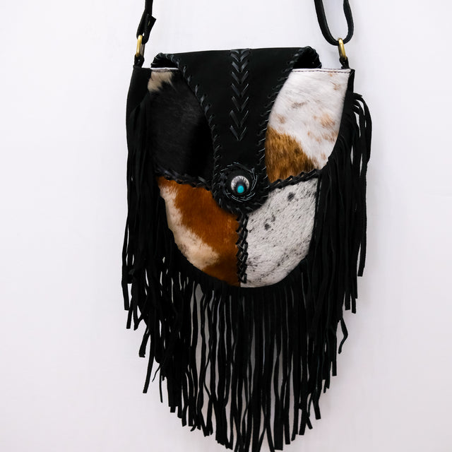Wild Prairie Cowhide Fringe Crossbody Bag