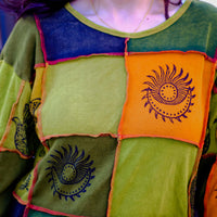 Patchwork Celestial Print Cotton Pull Over