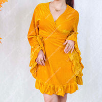 Velvet Mini Wrap Dress