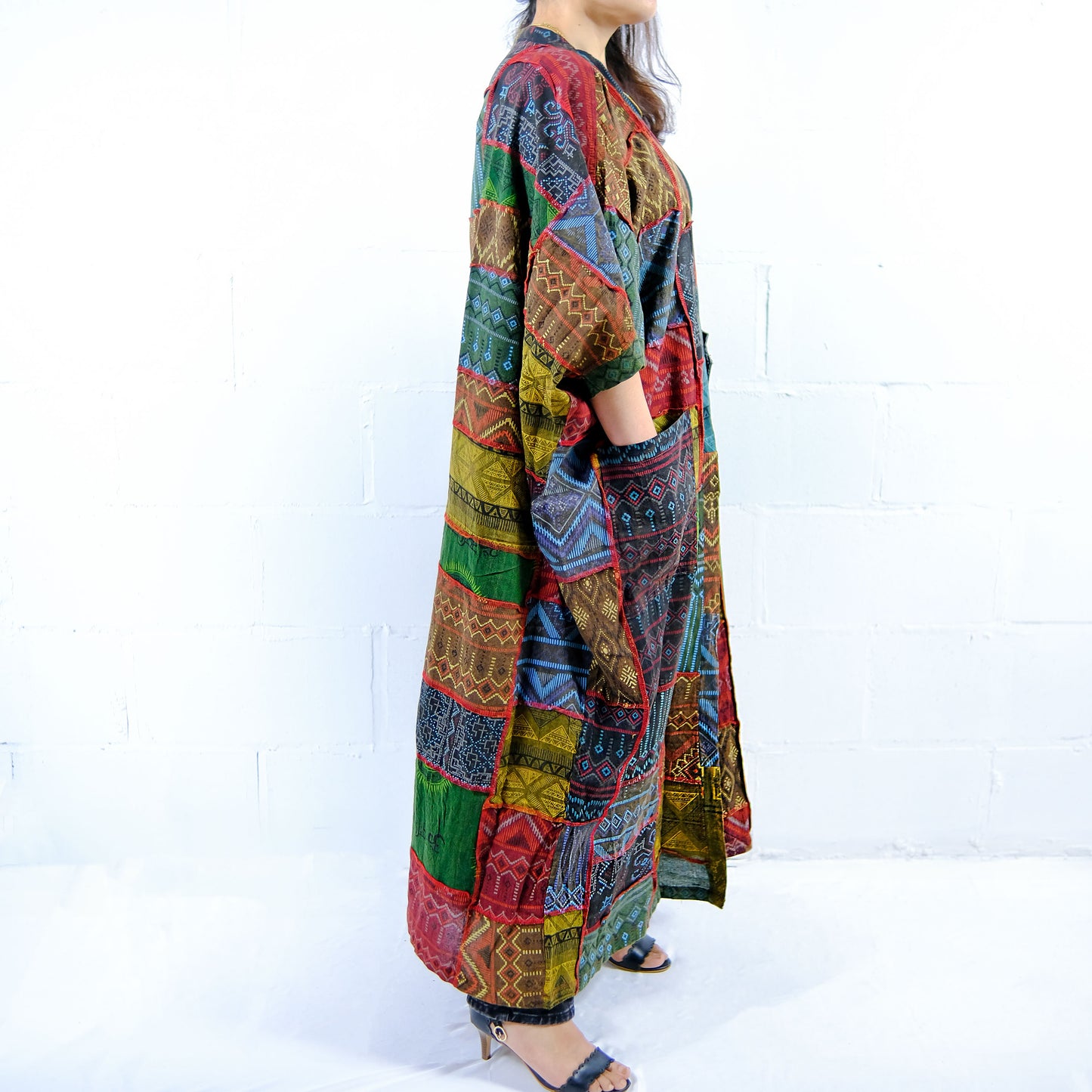 Patchwork Cotton Long Oversized Duster