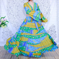Ethereal Flowy Tiered Skirt with Flare Sleeve Top