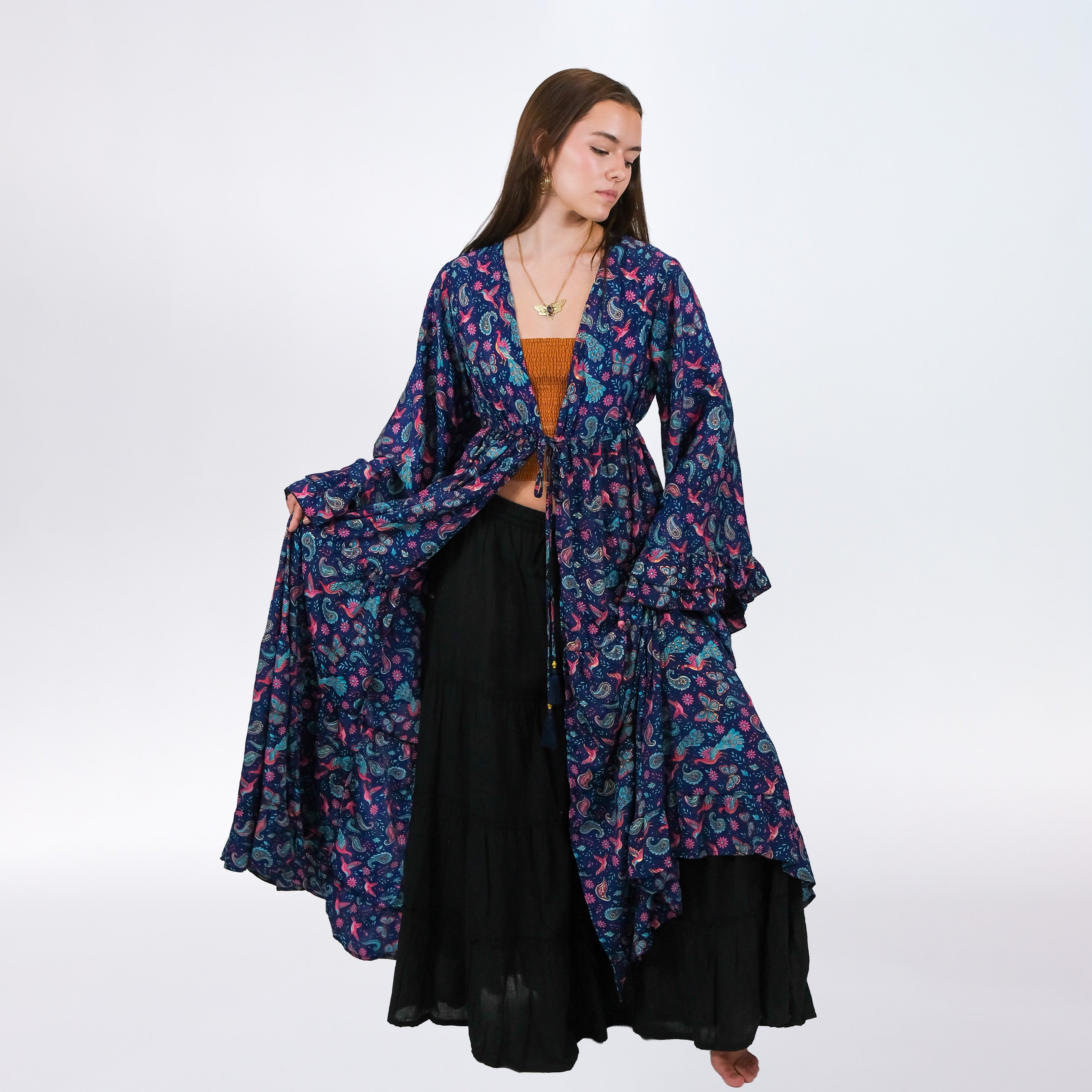 Boho Festival Duster Kimono-Earthy Boho Layering| Karma Nepal