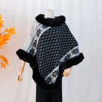 Boho Snowflake Faux Fur Ponchos