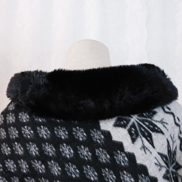 Boho Snowflake Faux Fur Ponchos