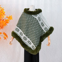 Boho Snowflake Faux Fur Ponchos