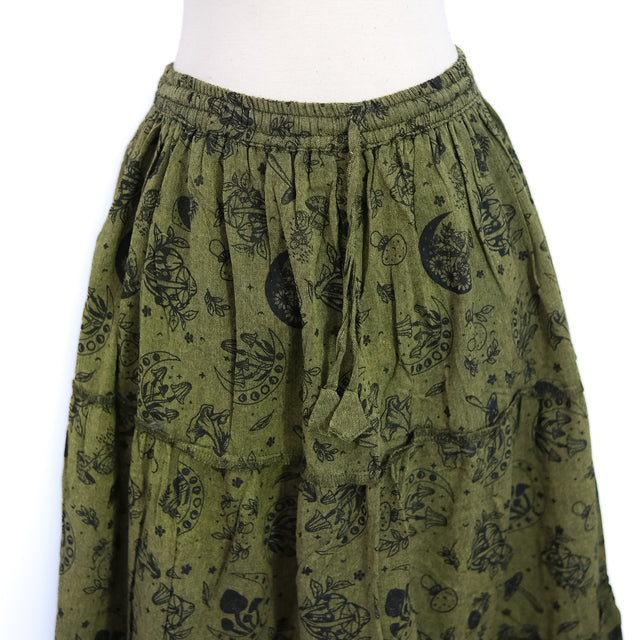 Enchanted Forest Mushroom Maxi Skirt