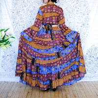 Ethereal Flowy Tiered Skirt with Flare Sleeve Top