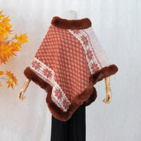 Boho Snowflake Faux Fur Ponchos