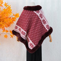 Boho Snowflake Faux Fur Ponchos