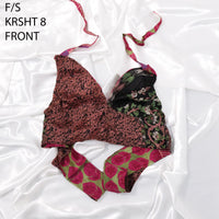 Patchwork Reversible Sari Bralette