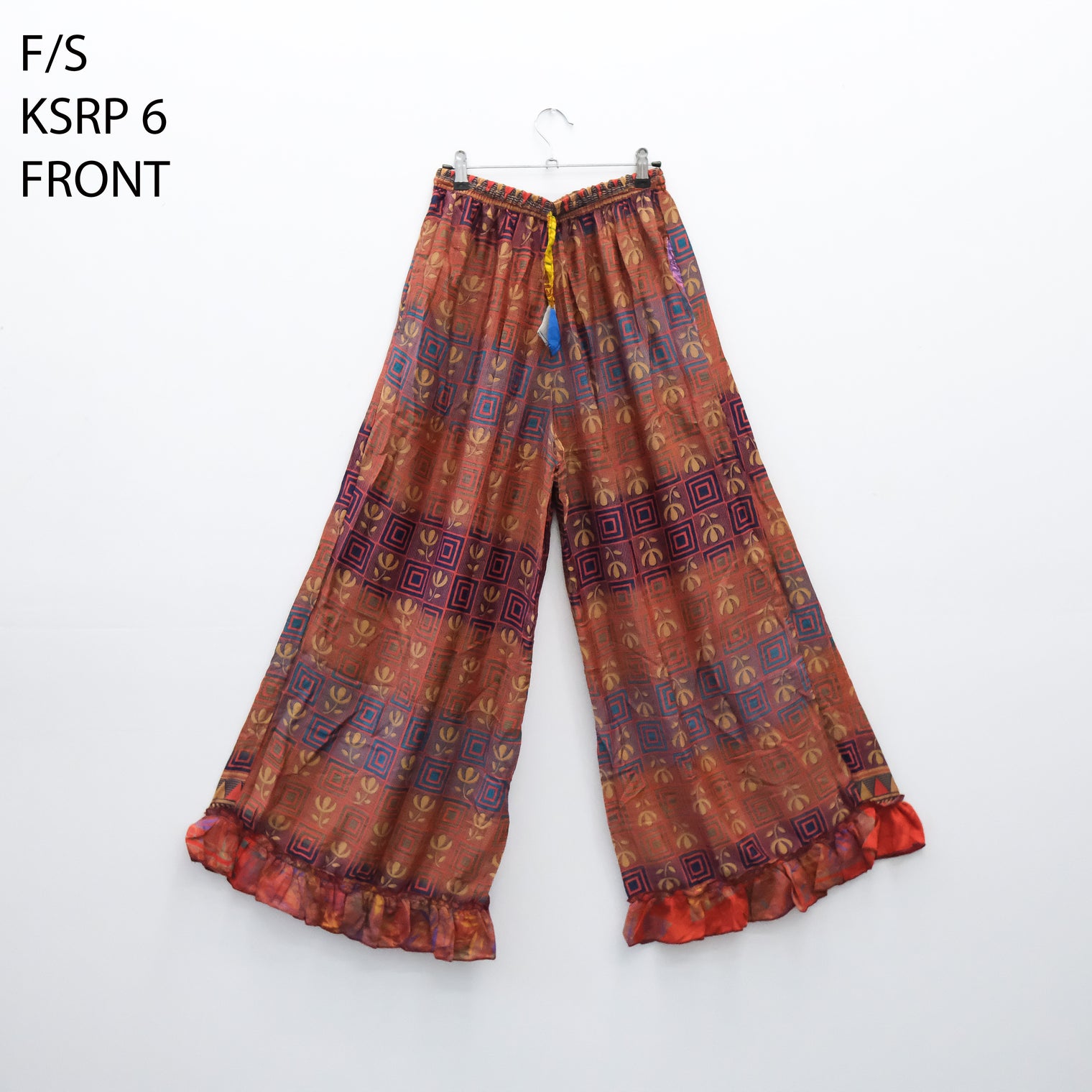 One of a Kind Recycled Sari Flowy Boho Pants