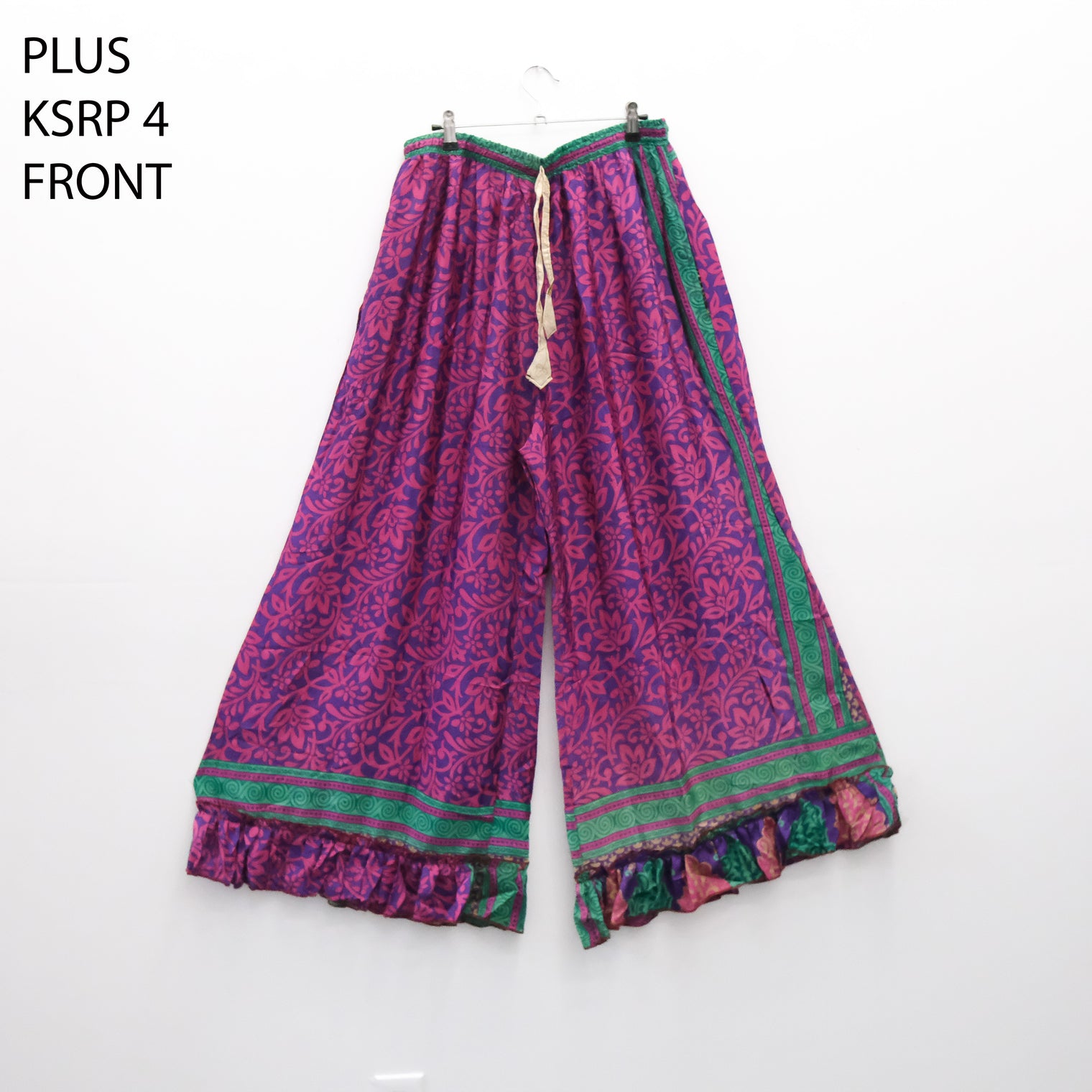Flowy Recycled Sari Boho Palazzo Pants