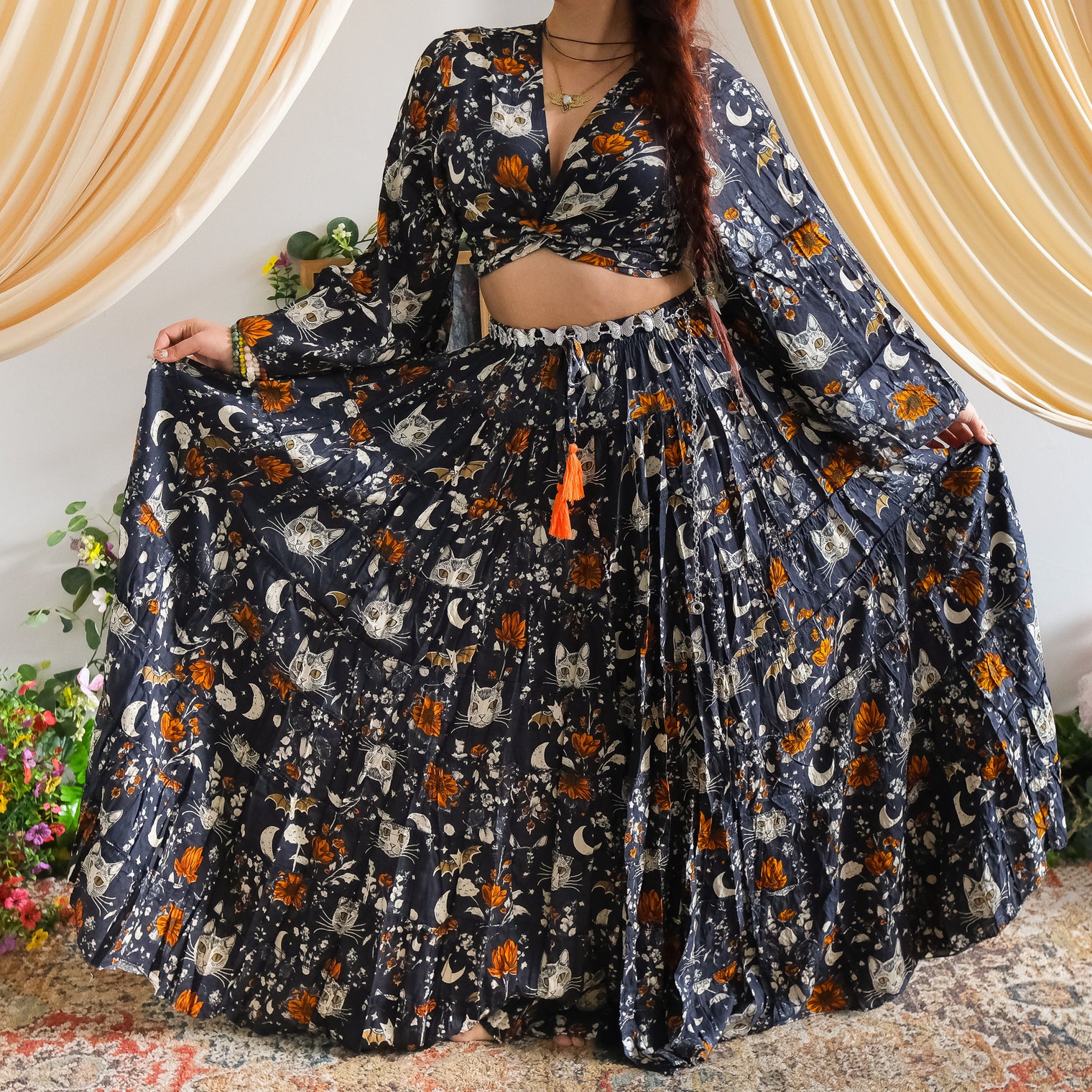 Luna Mystic Witchy Skirt and Bell Sleeve Top