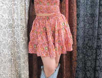 Boho Celestial Paisley Mini Skirt with Pockets